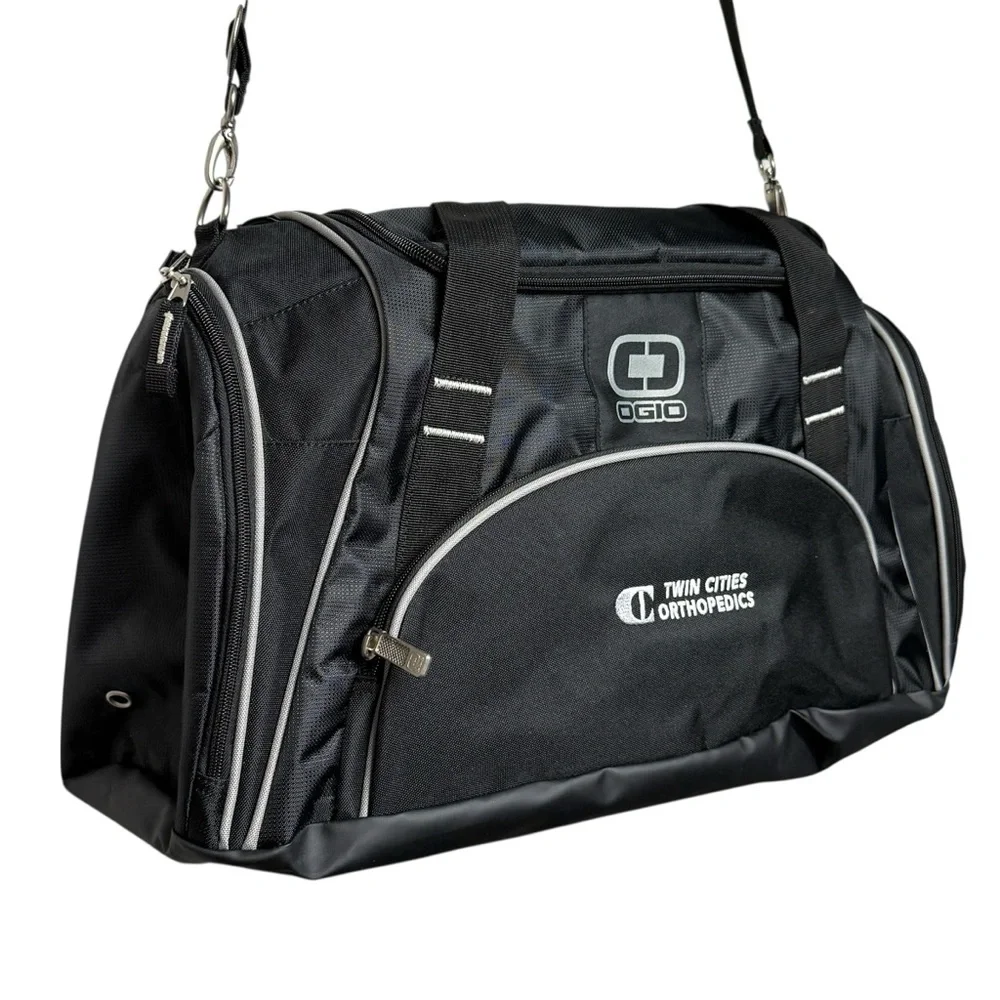 OGIO Crunch Duffle Bag In Black Has An Embroidery Luggage Travel Gym Workout NEW